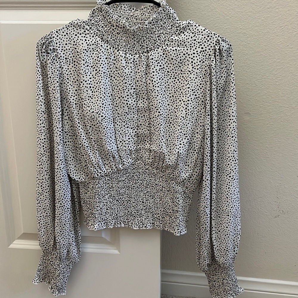 SHOWPO polka dot long sleeve blouse. Size UK 8